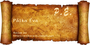 Pálka Éva névjegykártya
